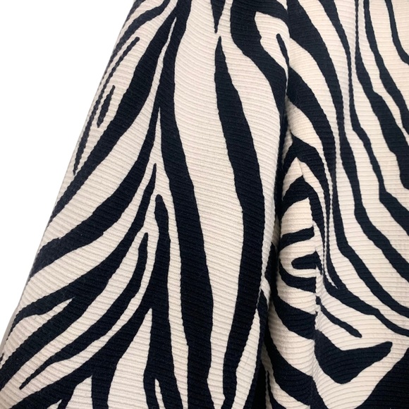 ❌SOLD❌ Dana Buchman Vintage 80s Zebra Print Blazer Shoulder Pads Long Button 12P - Picture 5 of 10